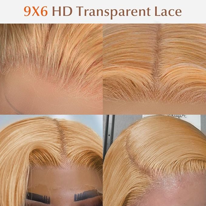 34 Inch Honey Blonde Wig Human Hair 13x6 Straight Honey Blonde HD Lace Front Human Hair Wig 180% Density Colored Wigs Human Hair 27# Glueless Lace Frontal Wigs
