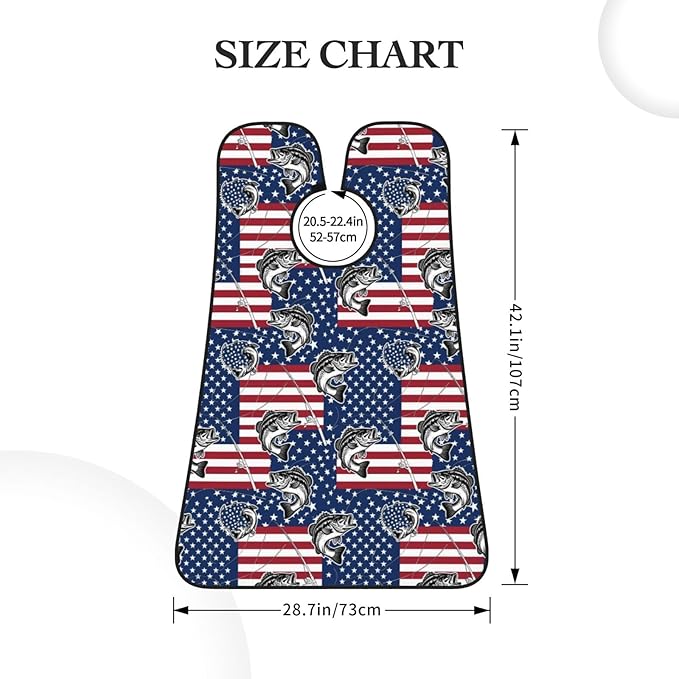 Waterproof Beard Grooming Bib, American Bass Fishing Lure Flag Shave Bib, Non-Stick Hair Catcher for Shaving Trimming, Apron Essential for Men Dad