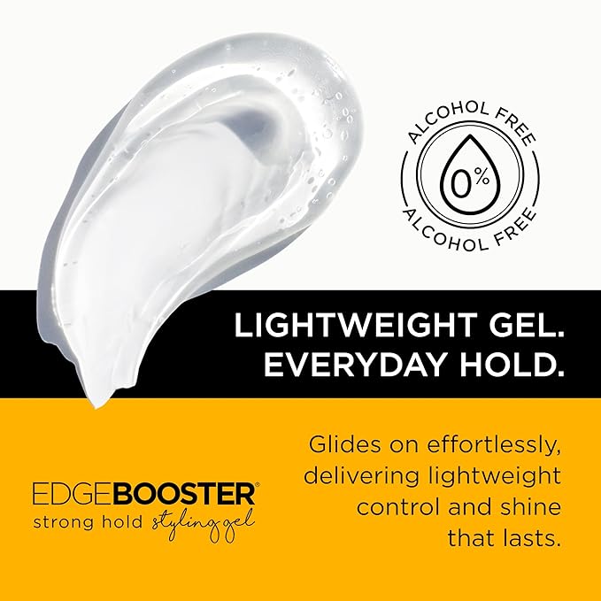 Style Factor EDGE BOOSTER® Strong Hold Styling Gel | Alcohol-Free Hair Gel with Camellia Sinensis Seed Oil for Curly, Wavy & Sleek Styles | Frizz Control, Long-Lasting and Flexible Hold (16.9oz)