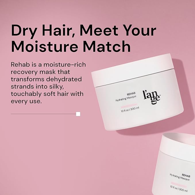 L'ANGE HAIR Rehab Hydrating Masque | Deep Conditioning Hair Mask for Dry, Damaged Hair | Keratin-Infused Treatment for Smoothness, Elasticity & Shine | For All Hair Types | 10 fl oz