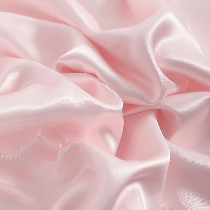NTBAY 12 Pack Satin King Pillowcases for Hair and Skin, Luxurious and Silky Pillow Cases with Envelope Closure, 20 x 36 Inches, Light Pink