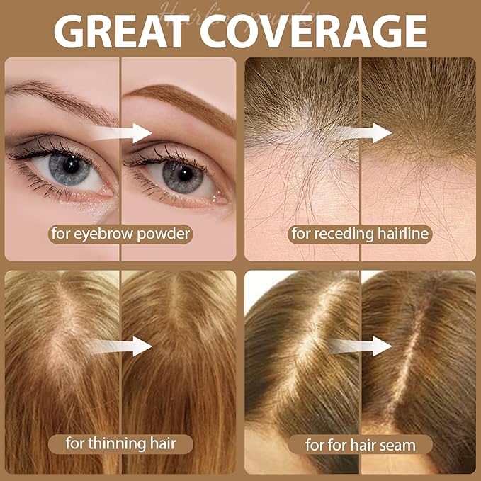 2 Pack Hairline Powder for Women and Men, Used to Root Touch Up Hair Color, Thinning and Gray Hair Coverage and Bald Spots Coverage, Dark Blonde