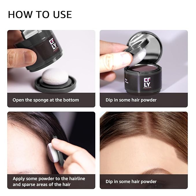 Root Touch Up Hair Color Powder For Concealing Hair Loss and Thinning, Gray Hair Shadow Powder Root Cover Up Hairline Powder For Women Men Eyebrows, Beard Line