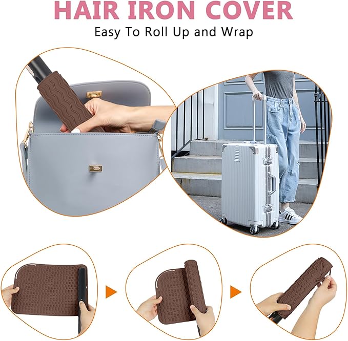 Larger Size Silicone Heat Resistant Mat for Curling Irons, Flat Irons, Hair Straightener and Other Hair Styling Tools, Portable Hot Tools Pad Cover for Travel Vanity Salon(12.0" x 9.0")