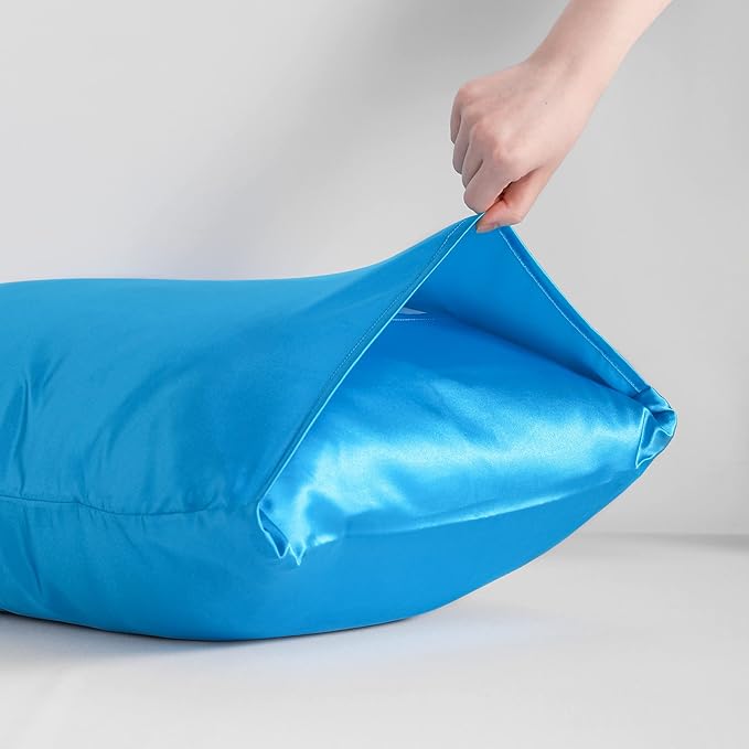 NTBAY Satin Body Pillowcase for Hair and Skin, Luxurious and Silky Pillow case with Envelope Closure, 20x54 Inches, Royal Blue