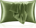 BEDELITE Satin Pillowcase for Hair and Skin, Super Soft and Cooling Similar to Silk Pillow Cases 2 Pack with Envelope Closure, Gift for Women Men(20"x26" Standard Size, Cedar Green)
