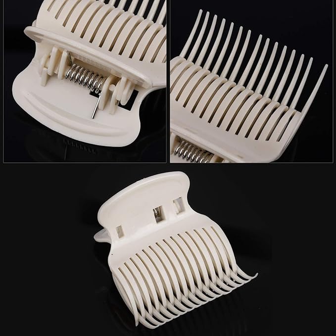 Tbestmax 24 Hot Roller Clips for Hair Curler Claw Clip Replacement Hair Section Styling for Women Girls White