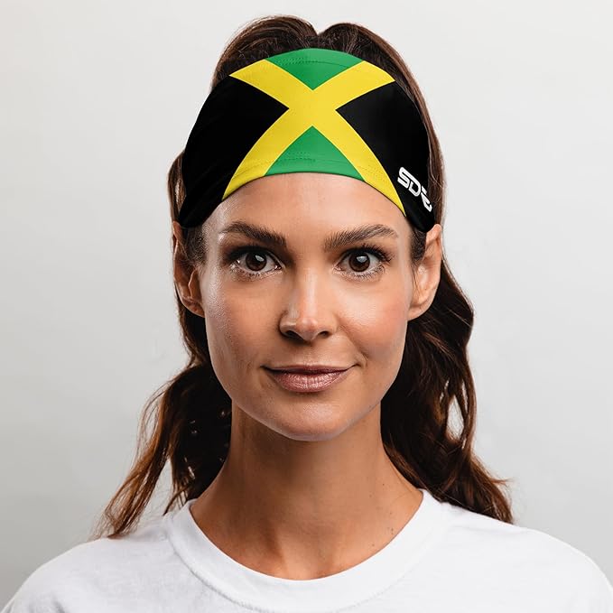 Suddora Country Flag Headbands, Wide National Flag Headbands for Sports Events, Non-Slip Fabric Sweatbands for Soccer, Tennis, Workout, Costume