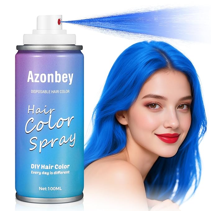 Halloween Hair Spray,Temporary Hair Color Spray for Women Kids Men,Washable Hairspray,Colored Hair Spray,Color Hairspray for Halloween,Party,Cosplay,Christmas Day (03#Blue)