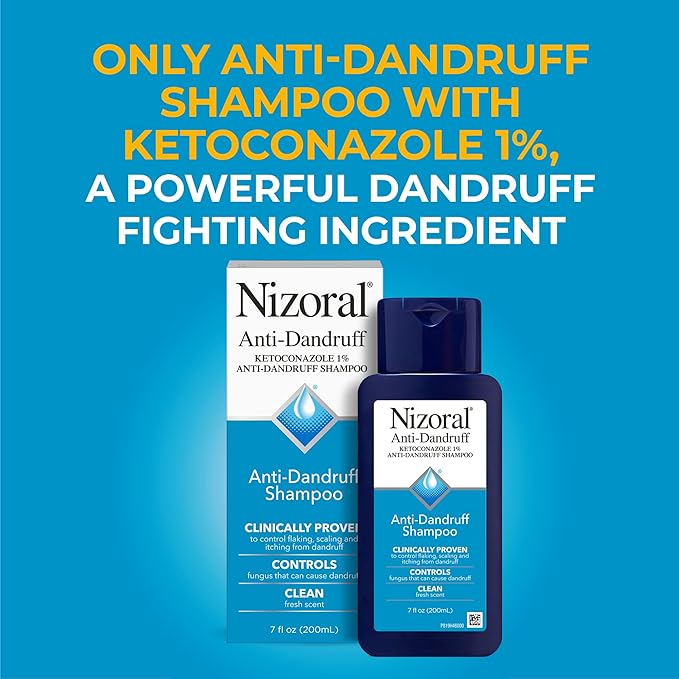 Nizoral Anti-Dandruff Shampoo with 1% Ketoconazole, Fresh Scent, 7 Fl Oz