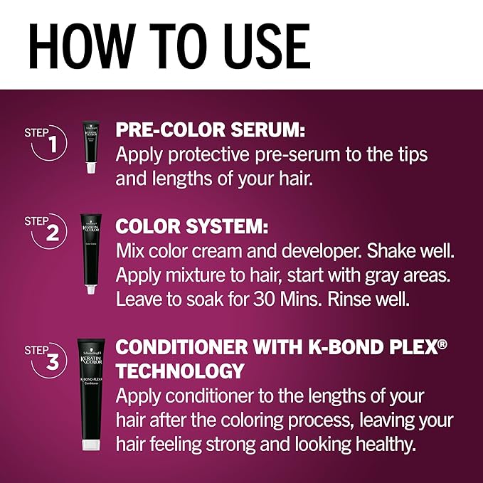 Schwarzkopf Keratin Permanent Hair Dye Cream, 5.0 Medium Brown, Professional Quality Color for Up to 100% Gray Coverage, Bond Enforcing System