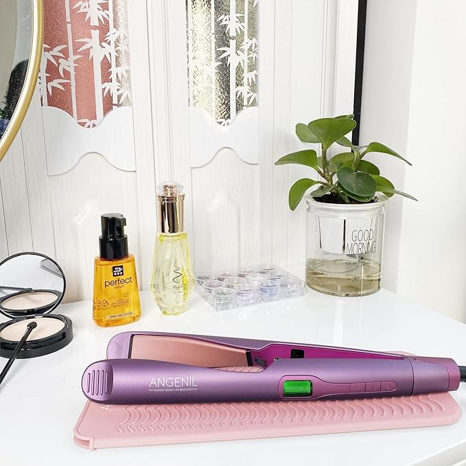 ANGENIL Heat Resistant Silicone Flat Iron Mat Pouch, For Travel Dual Voltage Curling Iron Wand, Hair Straightener, Automatic Wireless Curlers, Crimper Hair Iron, Styling Tools, Curling Brush For Women
