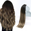 Sunny Hair Tape in Hair Extensions Real Human Hair Invisible Remy Hair Extensions Tape ins for Women Natural Black Ombre Dark Brown Balayage Ash Blonde 20 inch 20Pcs 50G