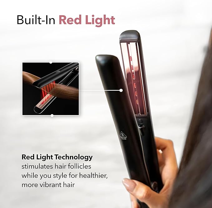 SRILabs StyleQ Flat Iron Hair Straightener Styler - GraphFlow Techonology, Negative Ions, Infrared Light Therapy, 12 Heat Settings for Straight, Smooth, Waves and Curls: All Hair Types