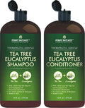 Tea Tree & Eucalyptus Shampoo and Conditioner Set – Clarifying & Scalp Care Formula with Activated Charcoal, Biotin & Keratin – Sulfate-Free, Made in USA - 16 fl oz x 2
