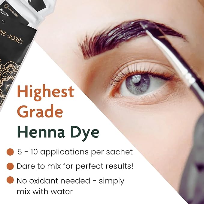 Marie-José Henna Dye - Professional Henna Tint for Spot Coloring - Covers Grey Hair - Root Touch Up - Good for 50 Applications (Copper Brown)