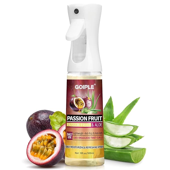 Loc Moisturizing Spray for Dull, Dry Locs - Daily Passion Fruit Hair and Scalp Moisturizer for Dreadlocks, Sisterlocks, Microlocks, Braids- Lightweight Refreshing Moisturizer Loc Spray for Anti-frizz