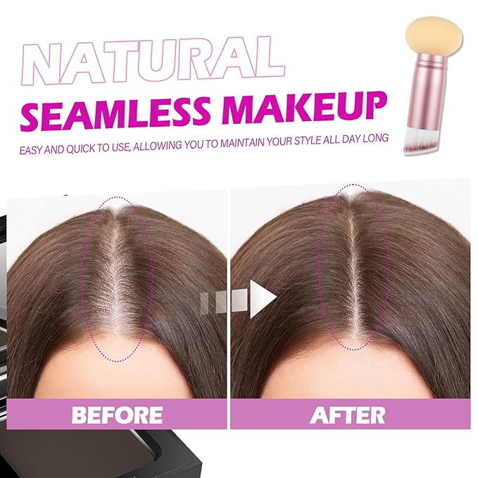 Acomler Root Touch Up Hair Color, Instantly Root Touch Up, Talc-Free Hairline Powder for Thinning, Instantly Gray Hair Cover Up, Hair Powder for Women Men, Includes Makeup Brush (Dark Brown, 0.42oz)