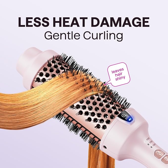 Wavytalk Thermal Brush, Blowout Express 1.7 Inch Blowout Brush, Negative Ion Technology for Creating Smooth Relax Blowouts, Give The Hair Body and Shine, Millennial Pink