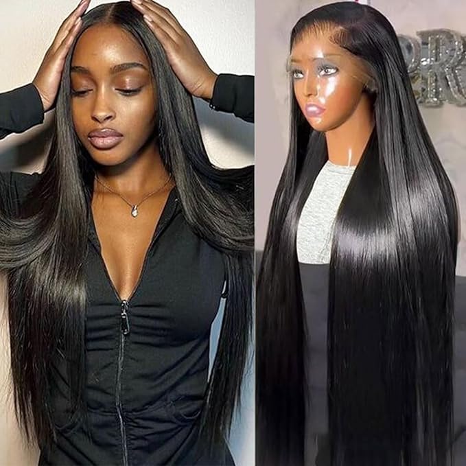 Lemoda Full 13x6 SKINLIKE Real HD Lace Frontal Wigs 210% Density 15A Straight 13x6 Full Lace Frontal Virgin Human Hair Wigs 22Inch Invisible 0.1mm Ultra-thin Knots Frayed Ends Lace Wig