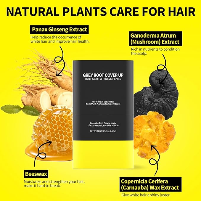 Gowwim Root Touch up Powder, Instantly Gray Hair Cover up Hairline Powder for Women & Men Waterproof and Sweatproof Root Cover Up Long-Lasting for Thinning & Loss Hair (Black4, 15g)