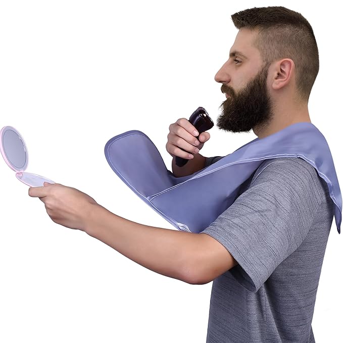 Beard Bib, Beard Apron Foldable Multi-Purpose Shaving Bib, Apron for Men for All Men'S Gifts (grey)