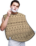 Beard Hair Catcher Bib, Waterproof Non-Stick Grooming Apron for Shaving Trimming, Perfect for Men Dad, Black Mud Beige and Brown Traditional Ethnic African Mudcloth White Abstract Boho Shave Bib