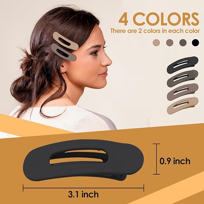 Small Flat Hair Clips for Women Lay Down Clips for Thin Hair Accessories 8pack