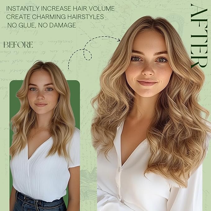 RUNATURE Clip in Extensions Human Hair 10"-24" Straight Short/Long Smooth Hair 100g 9pcs Full Head Clip in Human Hair Weave Extensions for Women Girls Ladies 16" #10/16