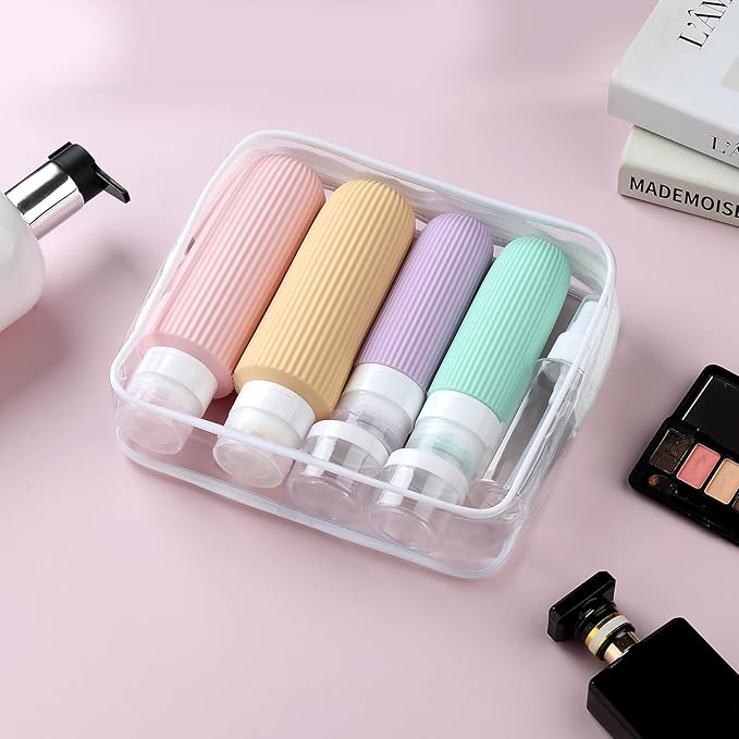 16 Pack Travel Bottles for Toiletries, Large 6oz Silicone Travel Containers, Leak Proof Refillable Liquid Shampoo And Conditioner Travel Essentials
