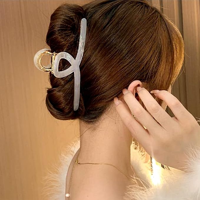 Big Butterfly Claw Hair Clips for Women - 4.5" Acetate & Metal Hair Accessories for Long, Thick Hair (3 Pcs)