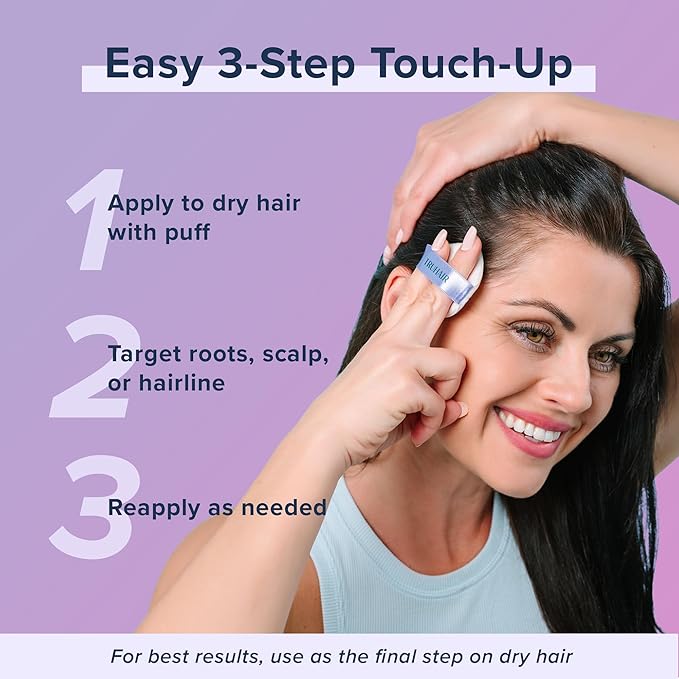 TRUHAIR Root & Scalp Cover Up Refill, Waterproof Pressed Powder for Gray Coverage, Bald Spots & Thinning Hair, Root Touch Up Color, 0.35 oz (Light Brown)