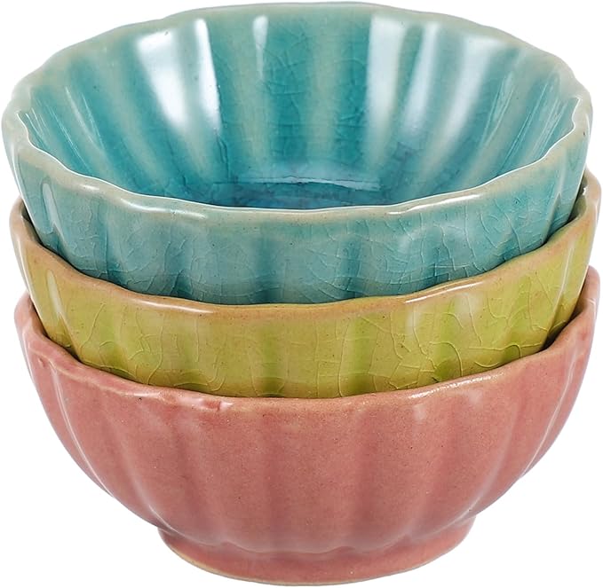 3Pcs Ceramic Essential Oil Bowls 2.83 Inch Spa Mixing Dishes for Aromatherapy Facial Mask and Hair Color Treatments Smooth Finish Salon Color Bowls