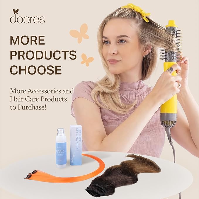 DOORES Seamless Clip in Human Hair Extensions - Dirty Blonde Mixed Platinum Blonde, 150g 7pcs 20 Inch, Remy Thick Straight Invisi Edge