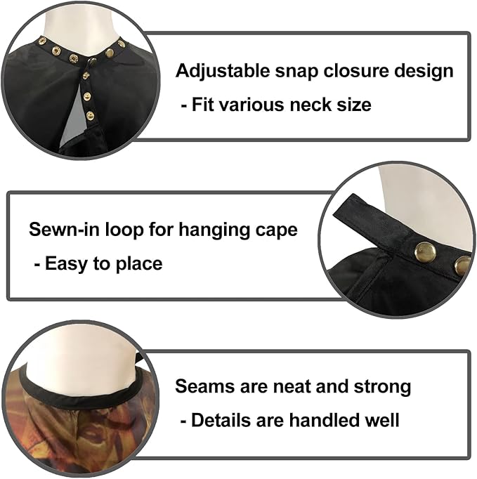 Barber Capes for Men Hair Cutting Salon Cape with Snaps Hairdresser Gown Stylist Cape- 63”× 56”