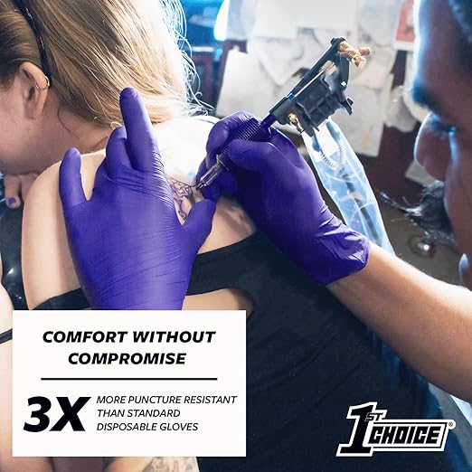 1st Choice 3 Mil Indigo Nitrile Exam Gloves Latex Free, Disposable Medical Grade, Food Prep, Tattoo, Large, Case of 1000