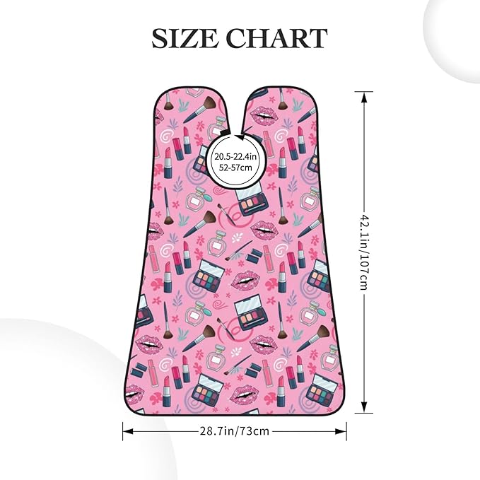Non-Stick Beard Shaving Bib, Hair Catcher Apron with Suction Cups, Waterproof Grooming Tool for Men Husband, Modern Lady Girly Cosmetic Perfume Lipstick Pink Shave Bib