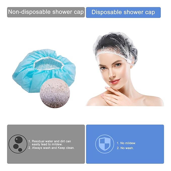 1000 PCS Upgrade Disposable Shower Caps. Ceizioes Waterproof Hair Bath Caps. Thickening Shower Cap for Women Kids Girls. Hotel and Hair Salon. Travel Spa. Home Use Beauty Salon