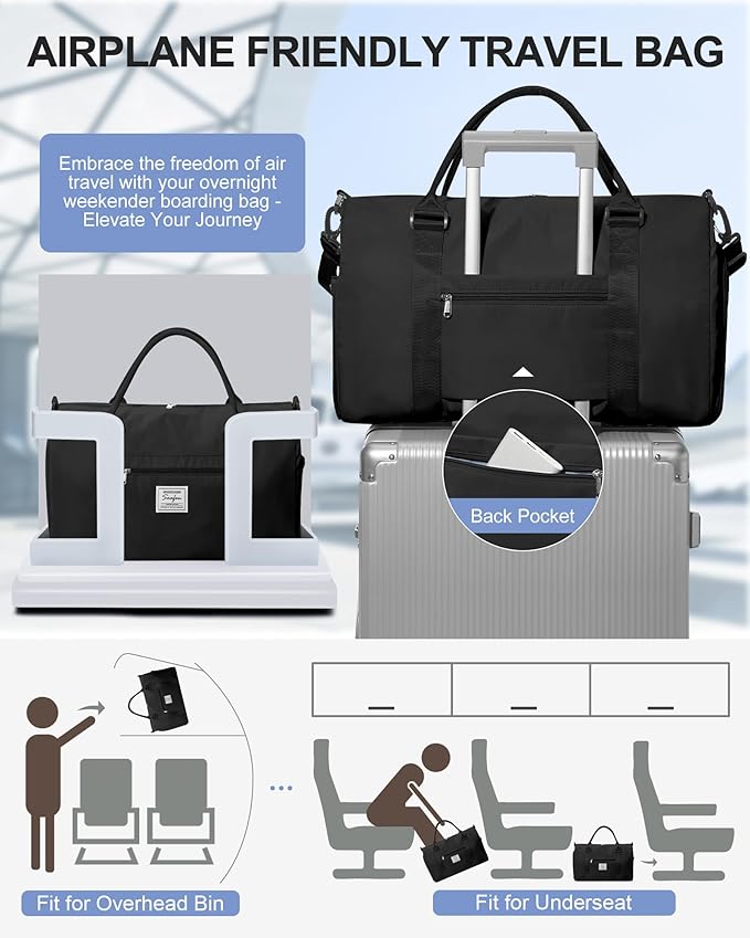 Gym Bag Womens,Travel Duffel Carry on Bag Sport Tote Bag Weekend Overnight Bag