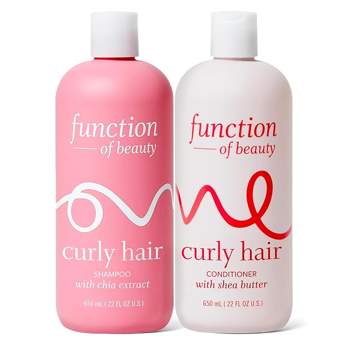 Function of Beauty Curly Hair Shampoo & Conditioner XL Set - Sulfate-Free Shampoo & Conditioner Duo for Natural Curls & Bounce - Curl Defining, Hydrating & Moisturizing - Dry & Dull Hair Care Products