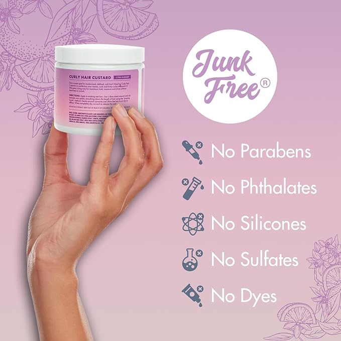 MopTop Curly Hair Gel Custard - Styling Gel for Moisturizing and Defining Soft Curls, Lightweight and Anti Frizz, Curly Hair Products for Waves, Coils & Kinks (Citrus Kumquat, 16oz)
