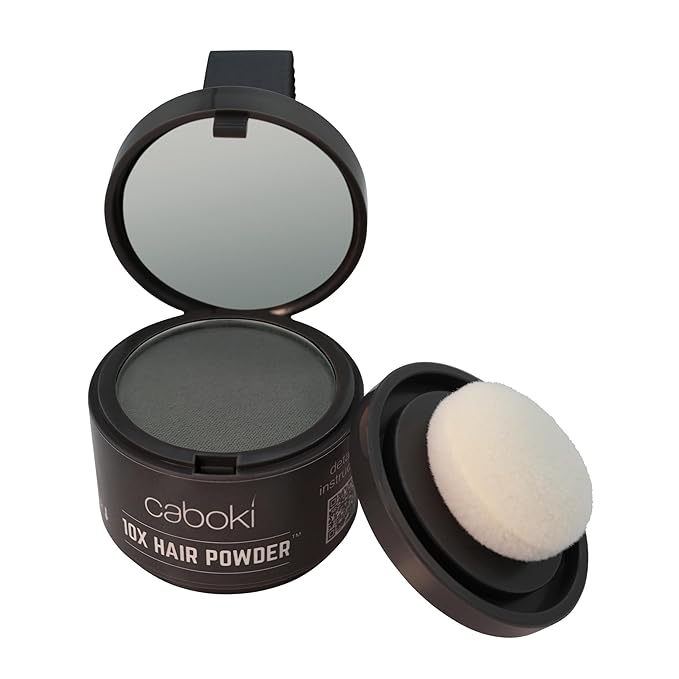 Caboki Root Touch Up Powder: Fill in Thinning Hair, Hairline & Edges, Cover Bald Spots & Gray Hair - TALC-Free, Volumizing Hair Fiber for Men & Women in Salt & Pepper and Dark Shades
