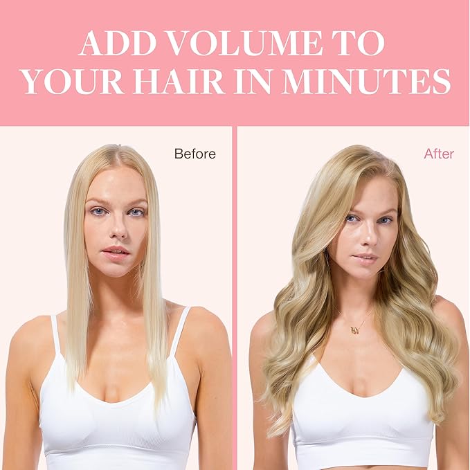 GOO GOO Clip in Hair Extensions Real Human Hair, Remy Human Hair Extensions Clip ins for Women, Natural Human Hair, 14inch 120g 7Pcs, 8A/22 Medium Brown Highlighted Golden Blonde