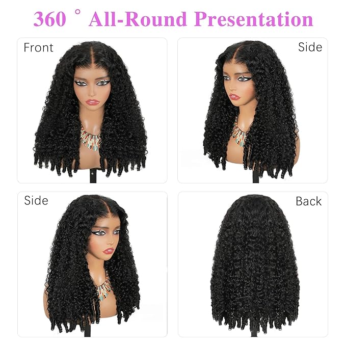 7x6 Burmese Curly Glueless Wigs Human Hair Pre Plucked Pre Cut 250% Density Drawstring Wig for Black Women 7x6 HD Lace Front Wigs Human Hair Glueless Wear and Go Nautural Color 32 Inch