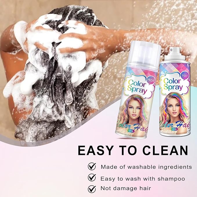 Pink Hair Spray, Temporary Hair Color Spray for Kids Women Men, Pink Hair Wax Dye, Temporary Hair Dye, Washable & Non-Sticky Hair Color Dye Pomades Natural Hair Dye for Party,Holloween,Cosplay(Pink)