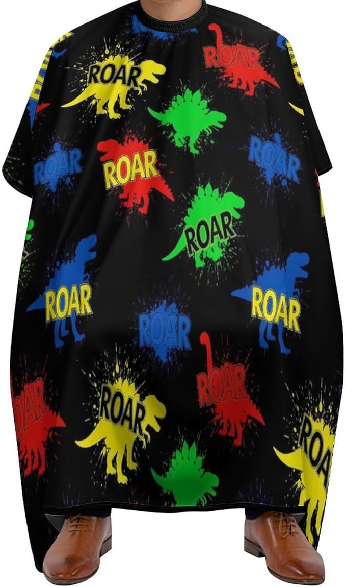 Salon Barber Cape Cool Dinosaur Haircuting Salon Cape Gown, Lightweight Hairdresser Apron for Hair Dye, Barber Aceessories