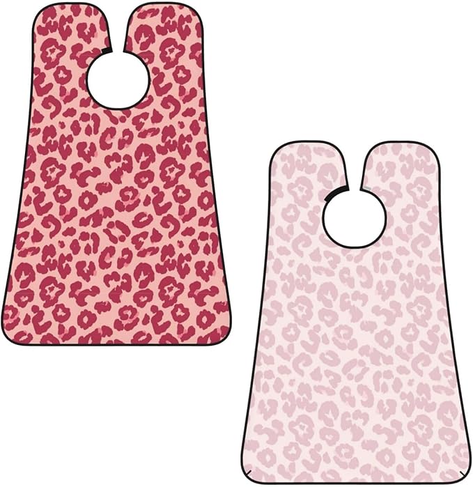 Non-Stick Beard Shaving Bib, Hair Catcher Apron with Suction Cups, Waterproof Grooming Tool for Men Husband, Pink Rose Gold Glitter Pattern Cheetah Leopard Print Shave Bib