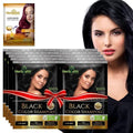 Herbishh Natural Hair Dye Shampoo with Argan Mask - Long-Lasting Color for Gray Hair - Travel Size, 10+1 Pack, Ammonia-Free (Black)