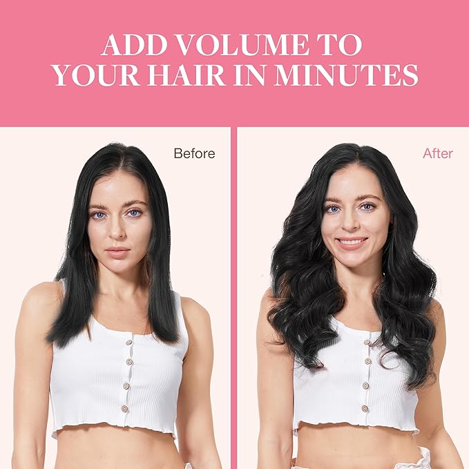 GOO GOO Clip in Hair Extensions Real Human Hair, Remy Human Hair Extensions Clip ins for Women, Natural Human Hair, 18inch 170g 9Pcs, #1B Natural Black
