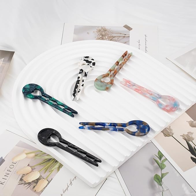 6PCS Small Hair Pins, Light Pattern French Hair Sticks for Fine Hair, Prestige Hair Accessories